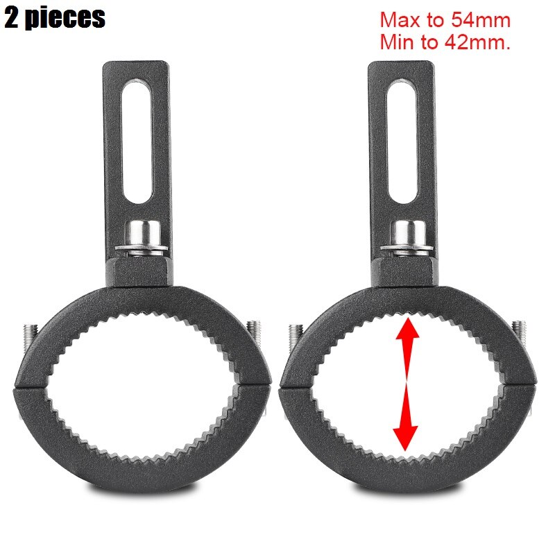 Soporte de abrazadera para faros de motocicleta, lámpara de horquilla de tubo de 42mm-54mm, soporte de montaje de parachoques para MANGO de motocicleta CNC, Brack de montaje ajustable: 2 pieces 42mm-54mm