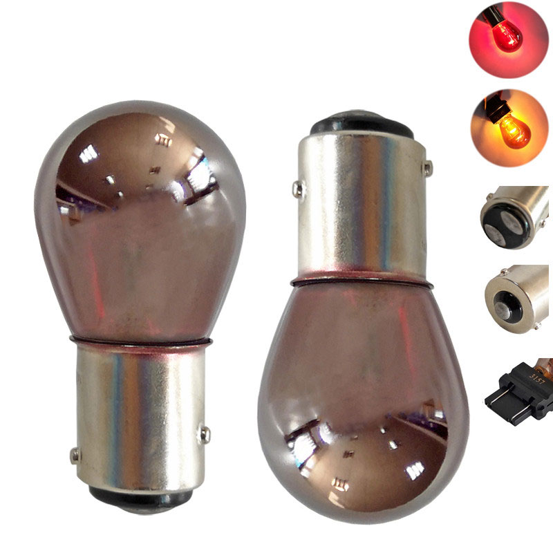 Lumière Invisible de miroir chromée 1 pièce, 3156 1176 1157 S25 12V 5W/21W BAY15D BA15D BAZ15D BAU15S voiture LED frein clignotant ampoule unique