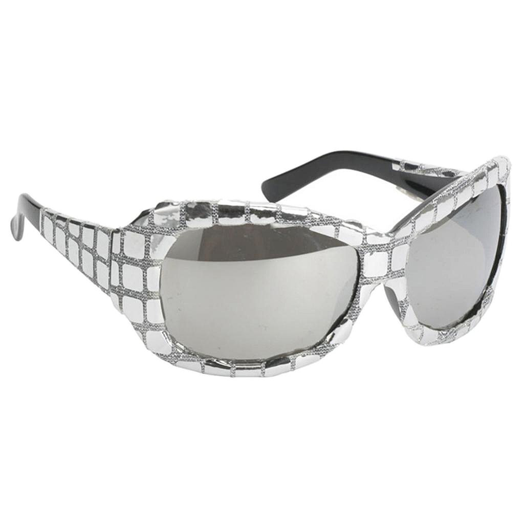 Vintage Glitter Silver Sequins Frame Glasses Photo Prop Party Birthday Event Specs Fancy Dress Costume Eyeglasses