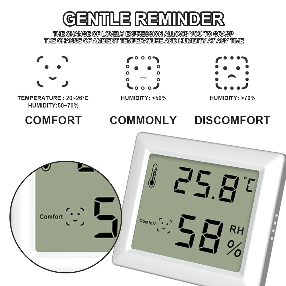 LCD Digital Thermometer Hygrometer Indoor Electronic Temperature Humidity Meter Multifunction Thermometer Sensor Weather Station