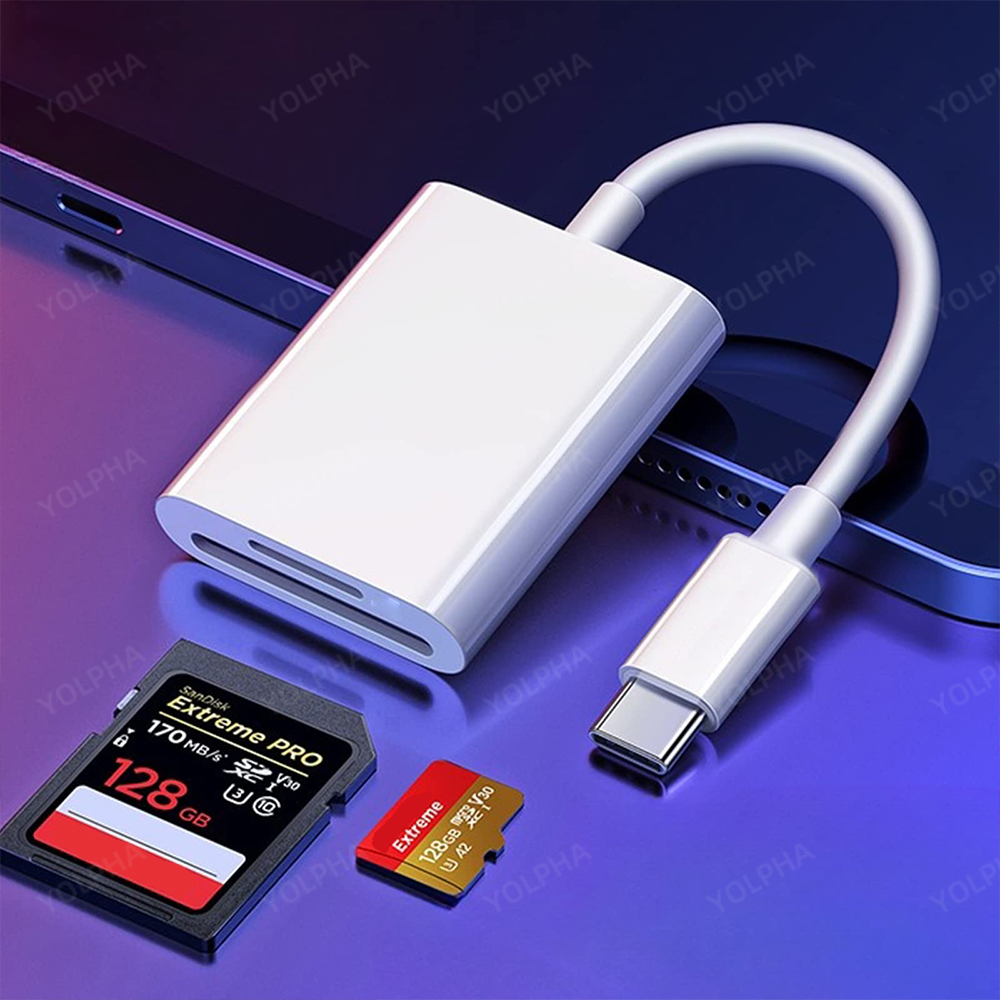 Lector de tarjetas SD USB 3,0 USB-C a adaptador de tarjeta SD TF lector de tarjetas de memoria para Mac IPad Pro Air IMac portátil para teléfono Android