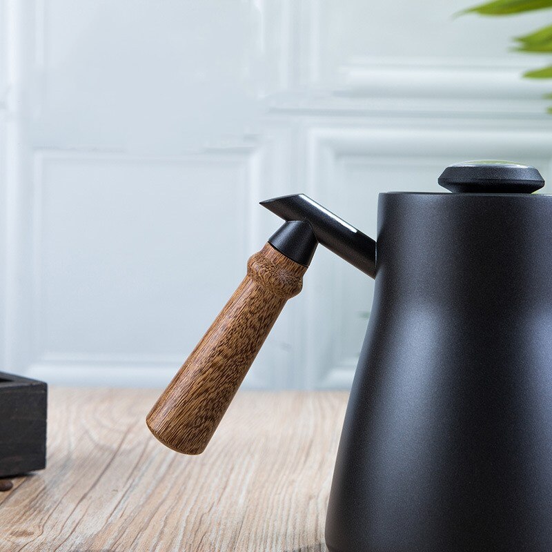 850ml 304#Stainless Steel Long Narrow Spout Coffee Pot Gooseneck Kettle Hand Drip Kettle Pour Over Coffee With lid thermomete