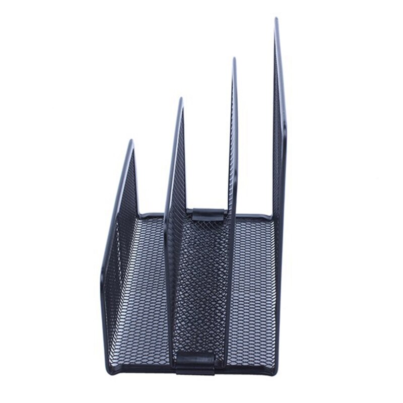 Desk Mail Organizer, 2 Pack Office Small Letter Sorter Desktop File Organizer Metal Mesh With 3 Vertical Upright Compartments