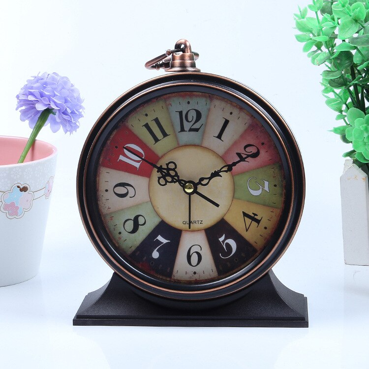 Retro Style Metal Alarm Clock Students Children's Birthday Bedroom Ornaments Desk Alarm Clock