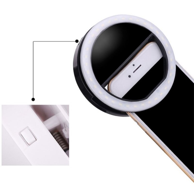 Universele Selfie Led Ring Flash Light Draagbare Mobiele Telefoon 36 Leds Selfie Lamp Lichtgevende Ring Clip Voor Iphone 8 7 6 Plus Samsung