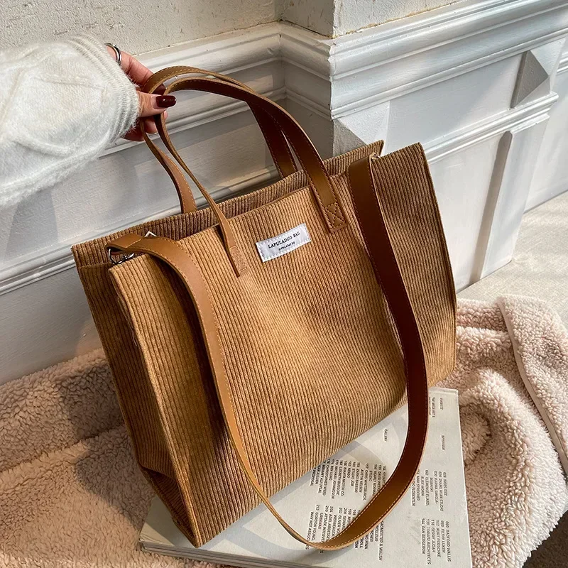 Bolsos de pana para mujer, bandoleras Vintage, bolso cruzado para compras
