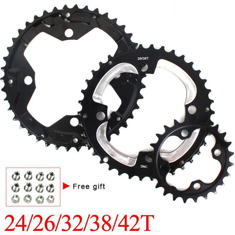 MTB Kettingbladen voor Bike BCD 104/64 Mtb Kettingblad 24/26/32/38/42t Dubbele /Triple 10Speed Chainwheel Fiets Accessoires