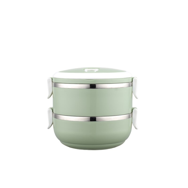 Tiffin box stainless steel lunch box Bento Box combination container for food thermal insulation: Green 2 layers