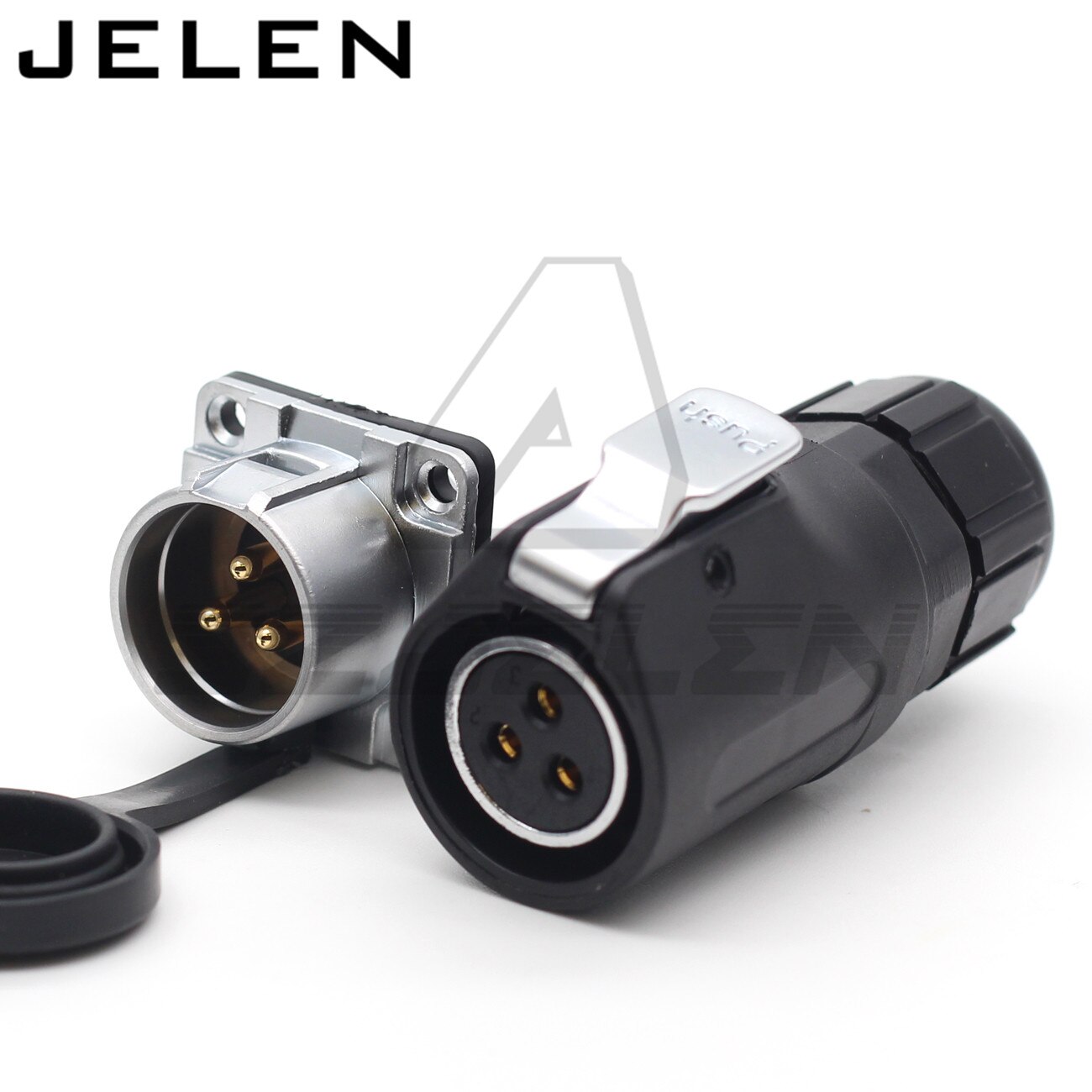 XHE20, Waterproof connector 3 pin power cable connector plug female & socket male LED panel mounting power connector IP67