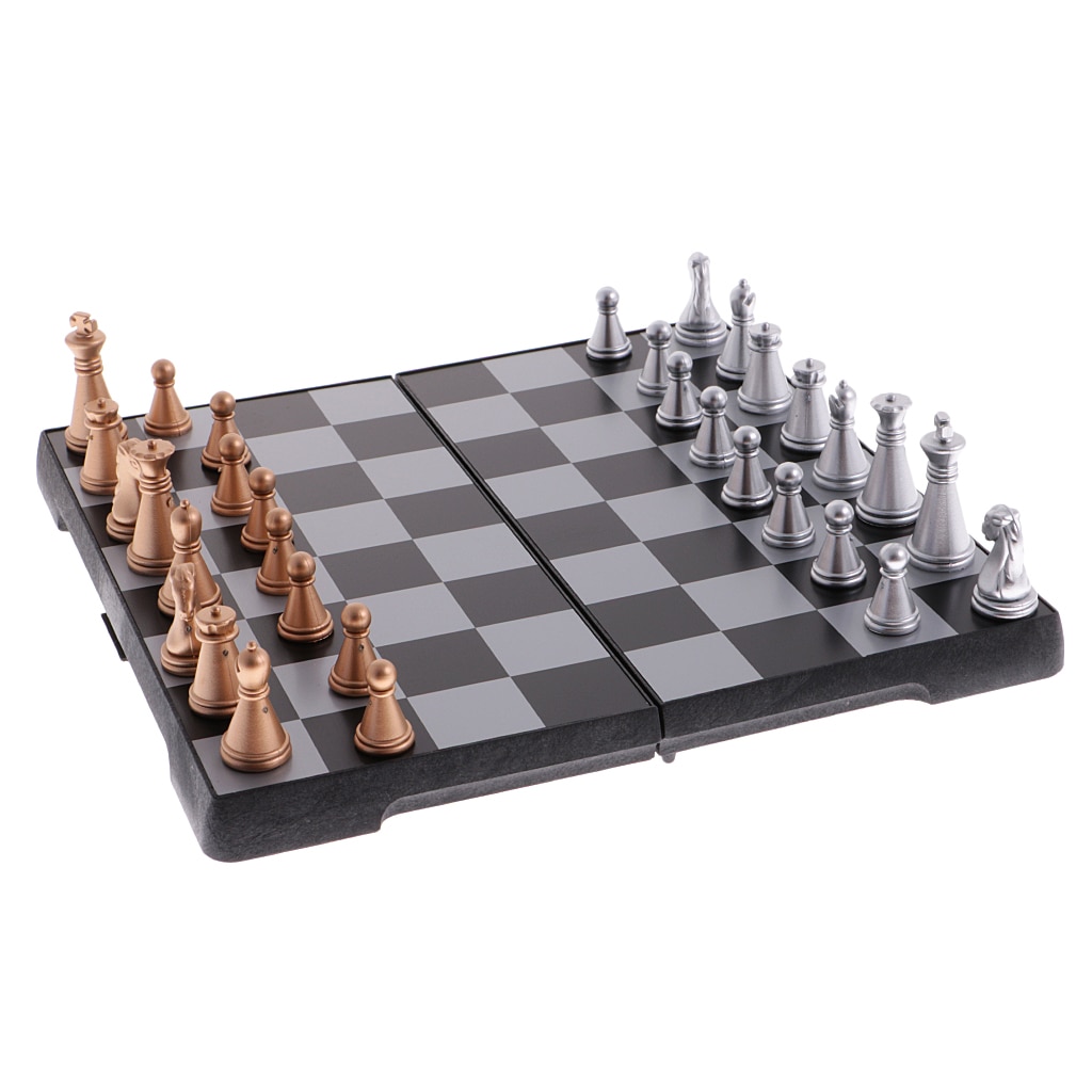 Folding Magnetic Chess Set With Folding Chess Board for Kids and Adults Funny Camping Travelling Beach Chess Board Games