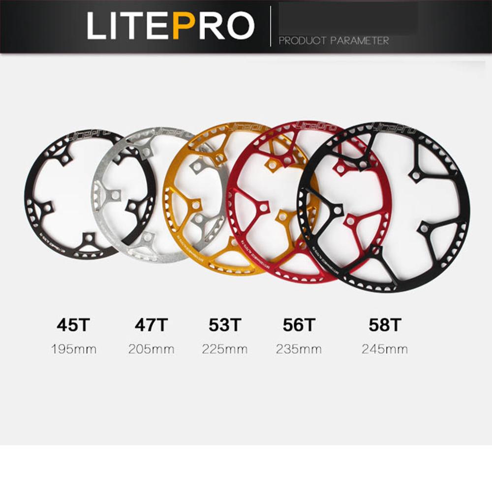 Litepro Neue Ultraleicht 130 BCD 45T 47T 53T 56T 58T A7075 Legierung BMX Kettenblatt Falten fahrrad BMX Kettenblatt Fahrrad Kurbel Zahn