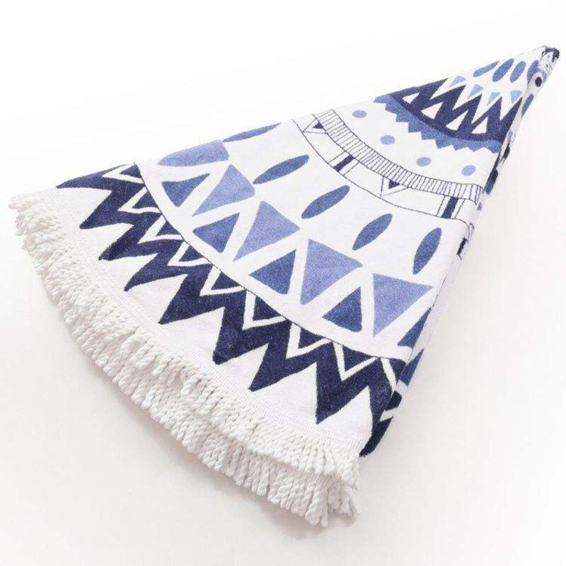 Microfiber Beach Towel 150cm Round With Tassel Bath Towel