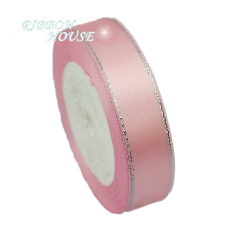(25 yards/lot) 20mm Silver Edge satin ribbon packaging ribbons