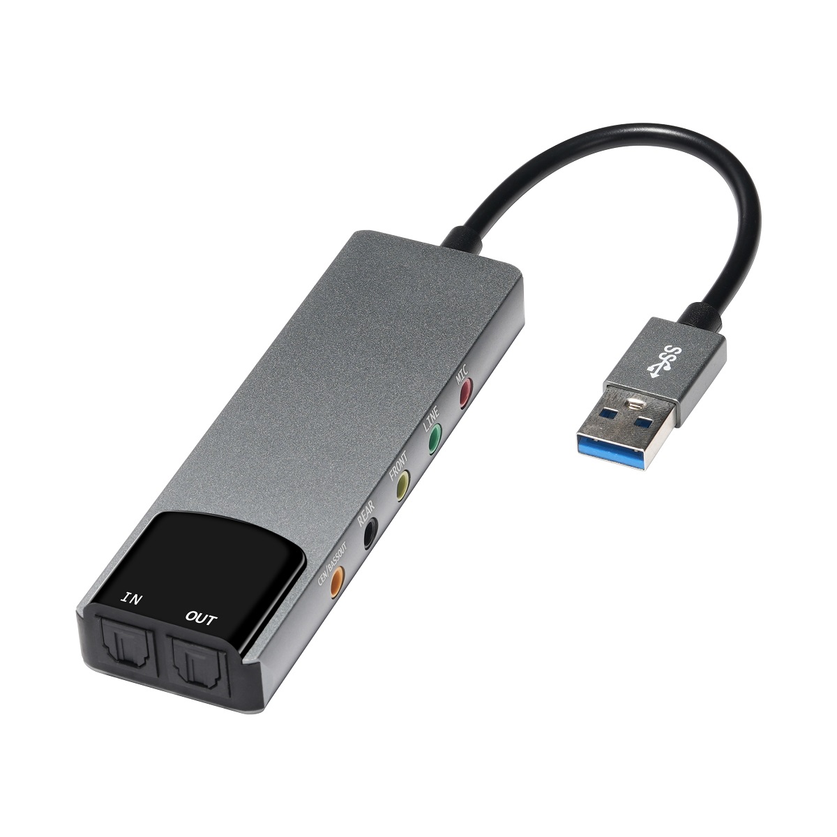 Multifunctionele Externe Usb Audio Adapter Usb Geluidskaart Aluminium Legering 7.1 5.1 Kanaal Spdif Optische Voor Pc Computer