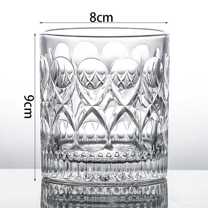 270ml retro whiskyglass blyfri gjennomsiktig blomstermønster vinglass øl whisky brandy vodka kopp hjemmebar drikkevare