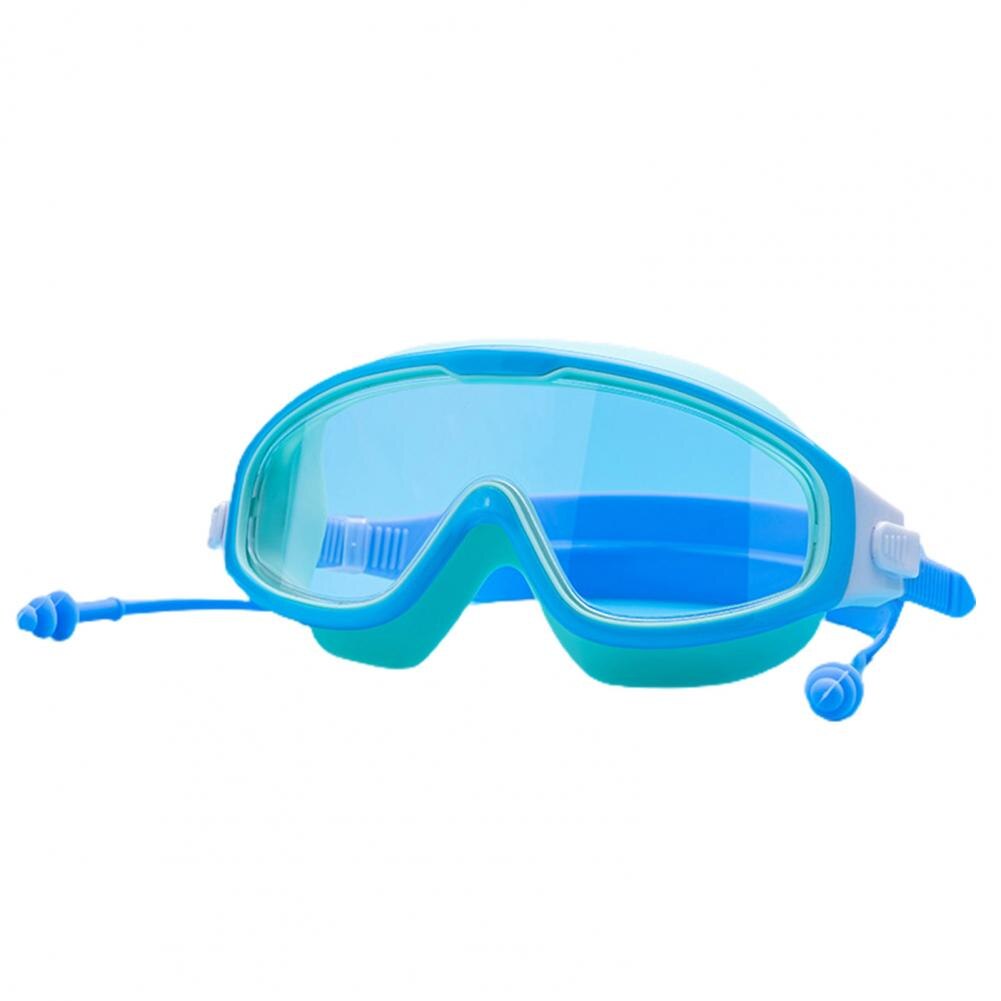 Child Big Frame Anti Fog Swimming Goggles kids Waterproof diving goggles equipment Children glasses for swimming pool: Blue  Green