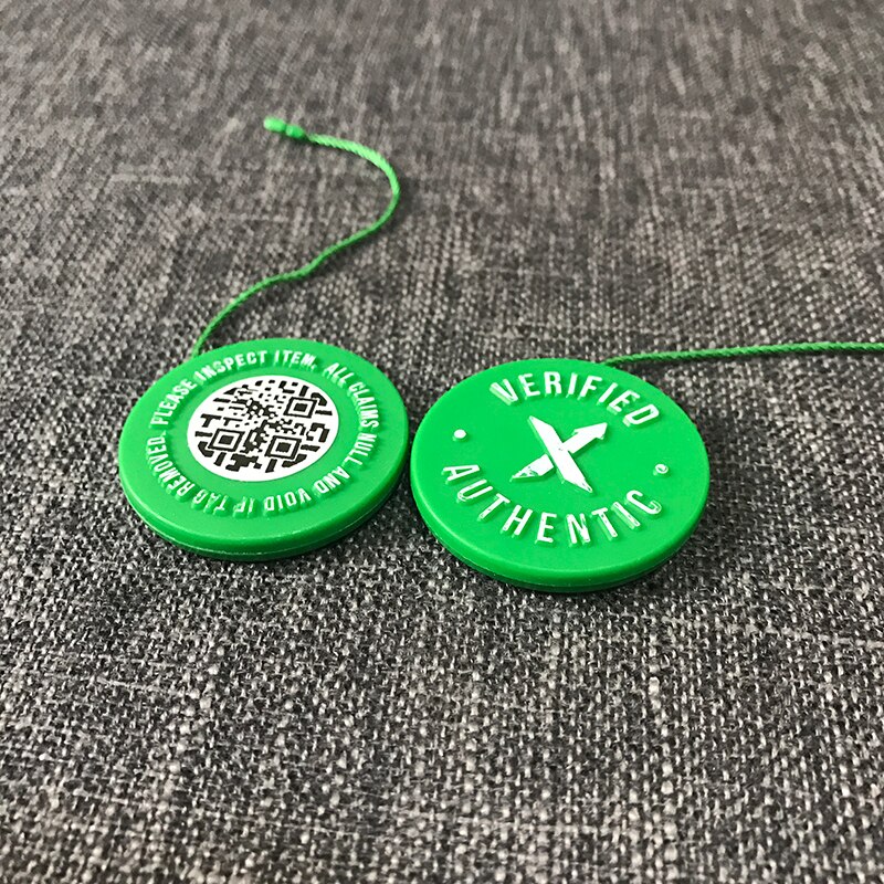 5 Sets/lot In Stock X Green Circular Tag Rcode Sticker Flyer Card Authentic StockX Plastic Buckle for Shoes Accessories