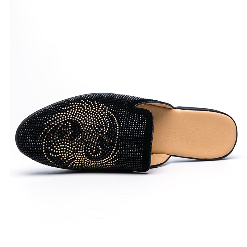 Hommes d'été Pantoufles Mocassins Hommes Moitié Pantoufles anti-dérapantes Pour Hommes Décontracté Mocassins Plat Léger Chaussure Formelle Directe Rozoball
