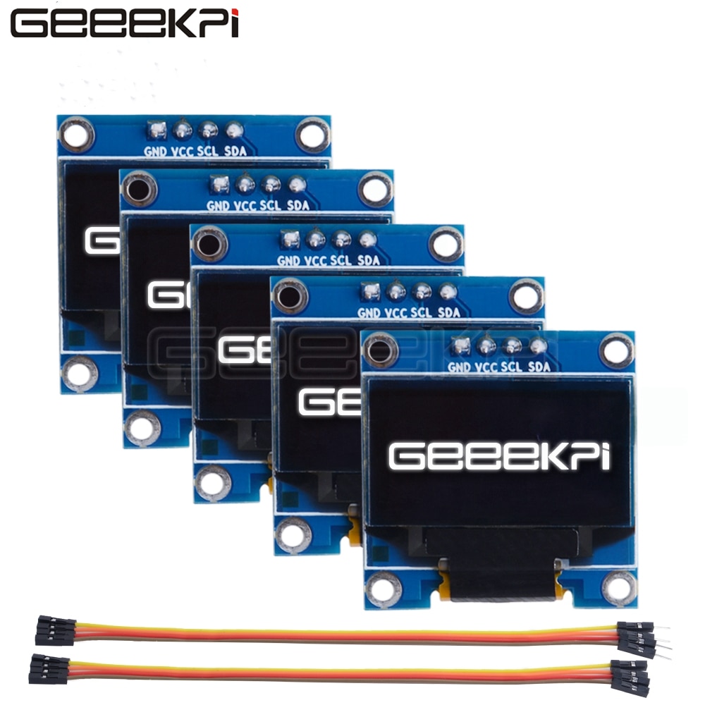 GeeekPi, módulo de pantalla OLED de 0,96 pulgadas, 128x64 IIC SSD1306 para Raspberry Pi 4 B / 3 B (+) / 2 B / Zero (W) / Beaglebone negro/C51