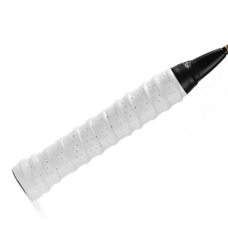 Banda elástica de bádminton gruesa, punzonado antideslizante, transpirable, pegamento para manos, raqueta de tenis, goma de Gel de pescado: white