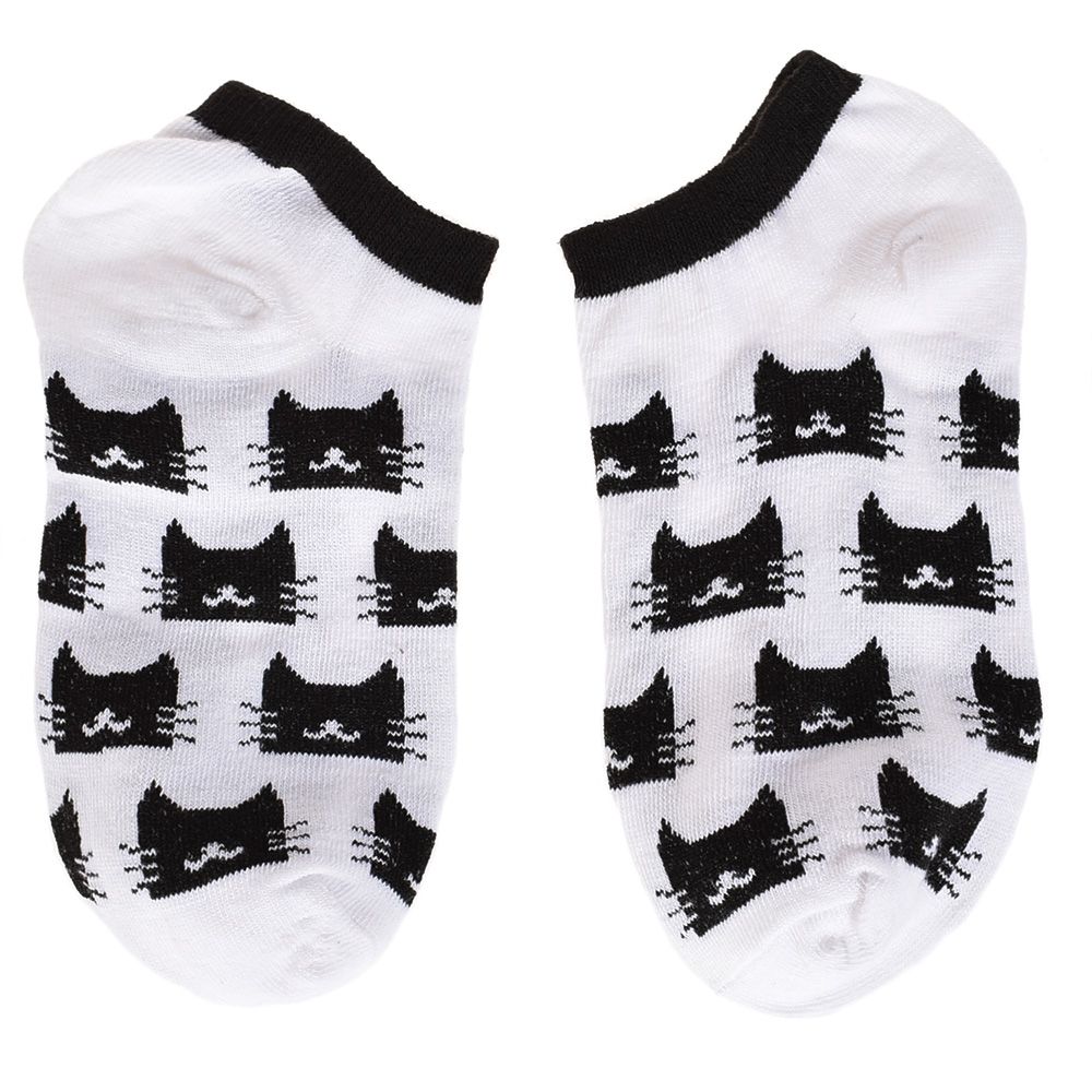 CAT Warm Comfortable Cotton Bamboo Fiber Girl Women's Socks Ankle Low Female Invisible Color Girl Boy Hosier 1pair=2pcs