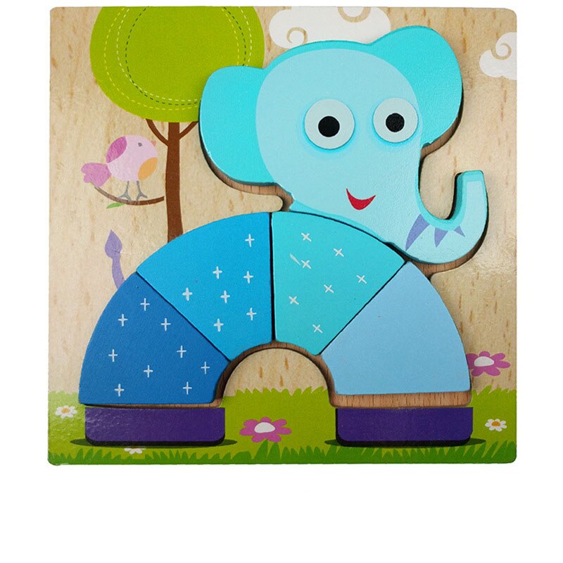 3D Houten Puzzel Cartoon Dier Verkeer Cognitieve Creatieve Kleurrijke Kinderen Vroege Onderwijs Speelgoed Baby Ouder-Kind Speelgoed: O