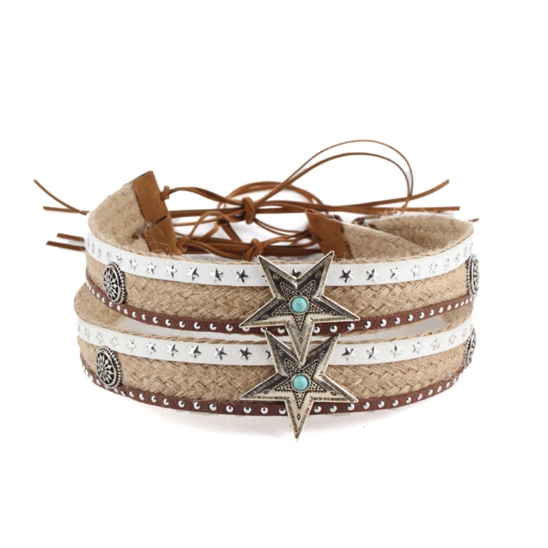 Nativo americano frisada Cowboy Hat Band, Western Studded Belt, DIY mexicano Hat Band