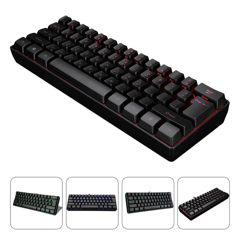 Small RGB Backlit Gaming Keyboard Wired 61 Keys Gaming Keyboard Wired Keyboard