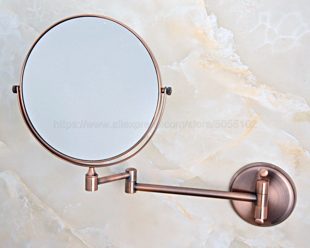 Antique Red Copper Round Extending 8 inches cosmet... Grandado