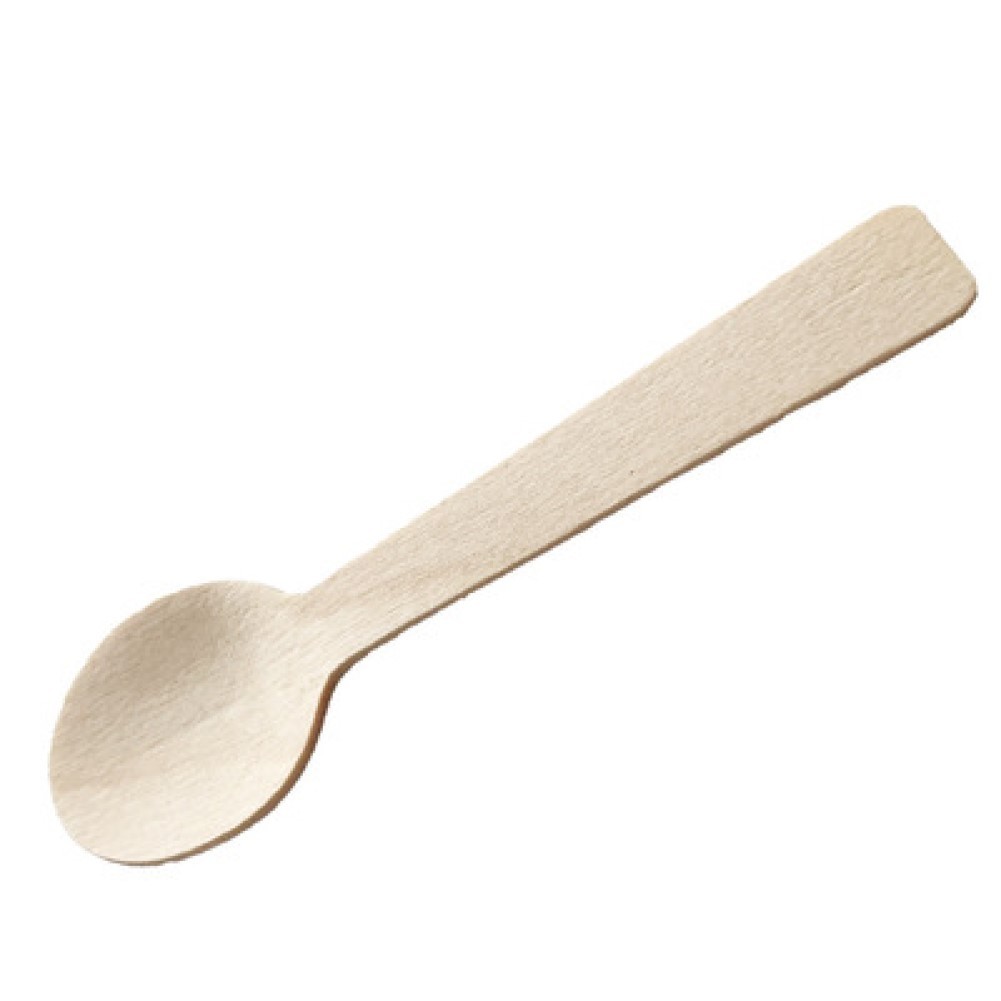 100Pcs Disposable Wooden Spoon Mini Ice Cream Wooden Cake Dessert Tableware Western Tableware Kitchen Safe