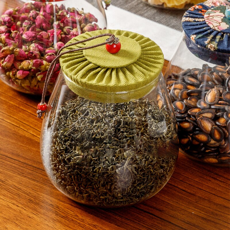 Glass Sealed Jar Tea Can Household Transparent Moisture-proof Storage Bottle Food Kitchen Storage Box