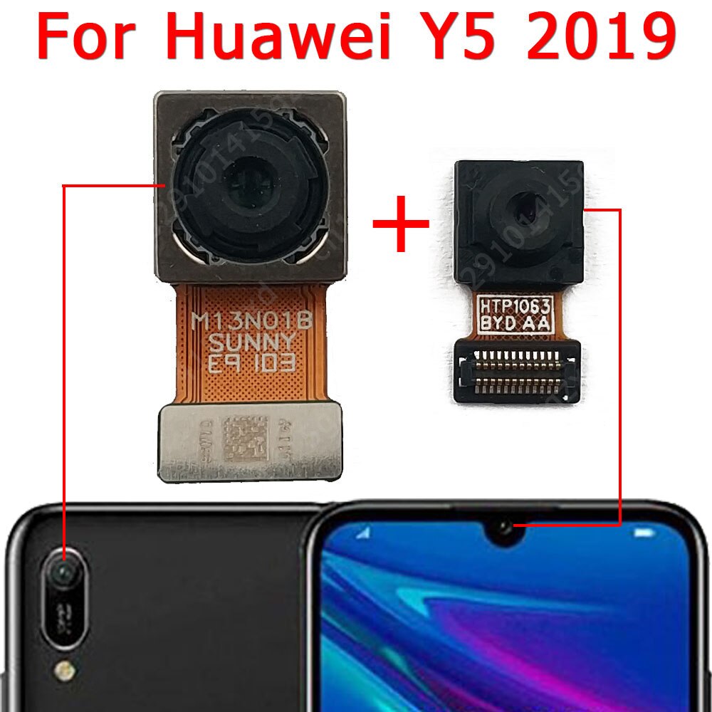 Caméra avant et arrière pour Huawei Y5 , Module de caméra face principale, câble flexible, pièces de rechange: Y5 2019 Back Front