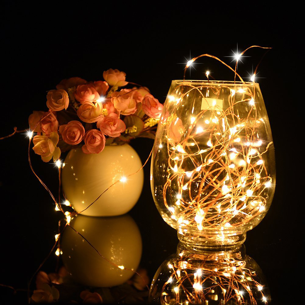 Guirlande lumineuse LED en fil de cuivre, 1/2/3M, étanche, batterie, pour bricolage, résine époxy, outils de moule, décoration de fête de noël et de mariage