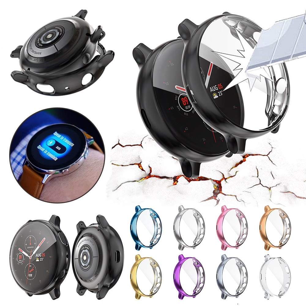 Voor galaxy watch active 2 hoesje samsung galaxy watch active 2 44mm 40mm bumper protector hd volledige dekking scherm beschermhoes