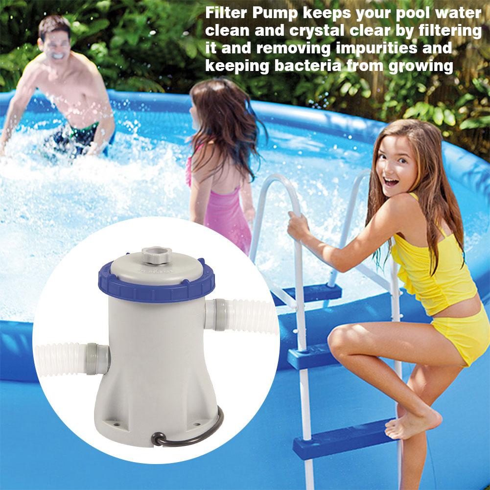 Zwembad Filter Pomp 330 Liter Eu Plug Clear Cartridge Filter Pomp Perfect Voor Bovengrondse Peuterbaden Pomp Water