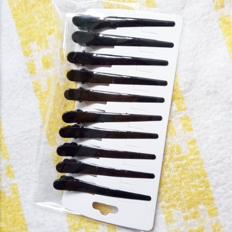 10Pcs Diy Black Metal Single Prong Kapsel Alligator Haar Clip Grote Haarspeldjes Hoofddeksels Voor Vrouwen Styling Tools Haarspeld