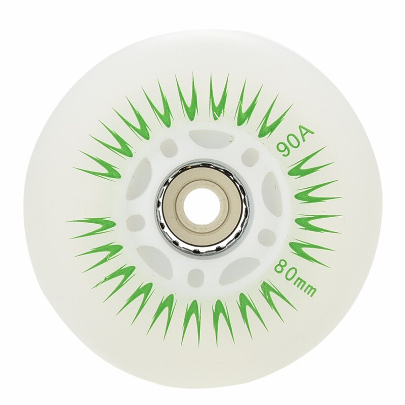 Outdoor LED Light Inline Sliding Flash PU Roller Wheels 80mm Inline Skating Flashing Wheel Rollerblade Replacement Durable: Green