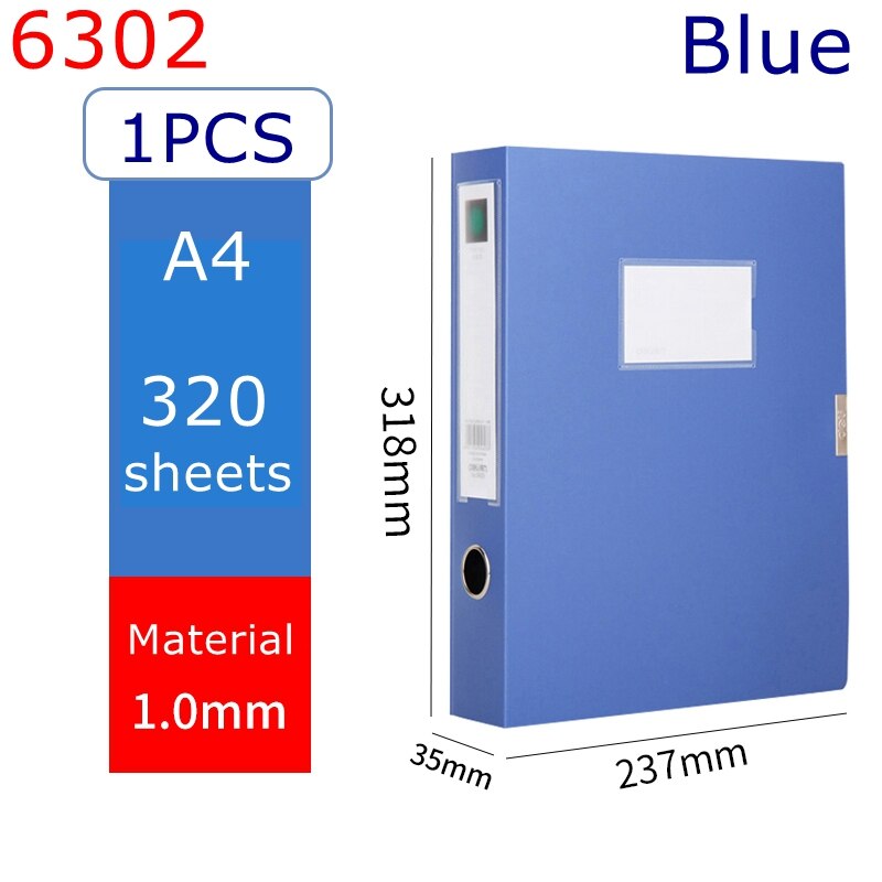 Deli 5603 file box A4 file folder documents storage bag storage box label box: 5602-BLUE