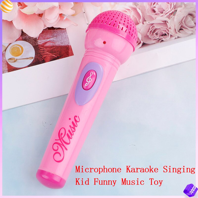 Kinderen Geëmuleerd Muziek Speelgoed Grappig Draadloze Microfoon Model Muziek Karaoke Speelgoed Roze Kleur