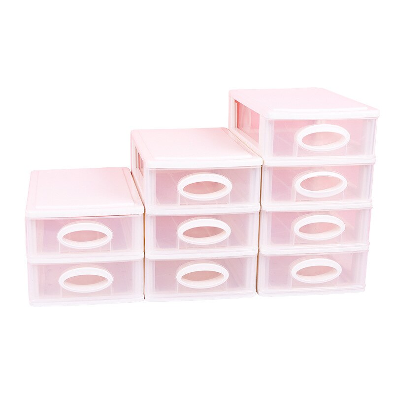 Yisuremia Transparent Desktop Organizer 2/3/4 Layers Plastic Makeups Pens Desk Storage Box School Stationery Holder