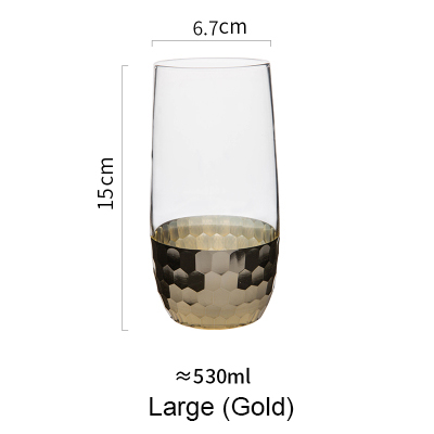 Nordisk rose guldbelægning glas kop guldvin kop juice vinglas håndlavet sund drik krus te morgenmad kop 10oz: Guld l