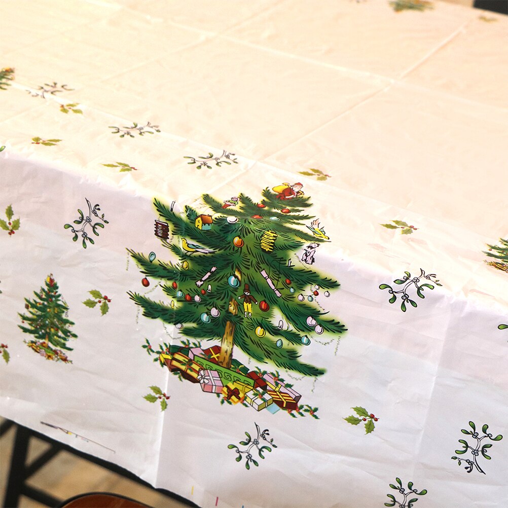 110X180 Cm Kerstboom Patroon Tafelkleed Rechthoekige Wegwerp Pvc Tafelkleed Tafelkleed Tafelloper Kerst Home Party