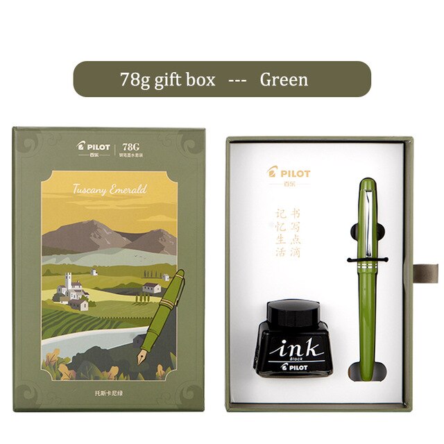 PILOT 78G fountain pen pink light gray fountain pen Italian style fountain pen EF/F/M nib fountain pen set limited edit: green / EF
