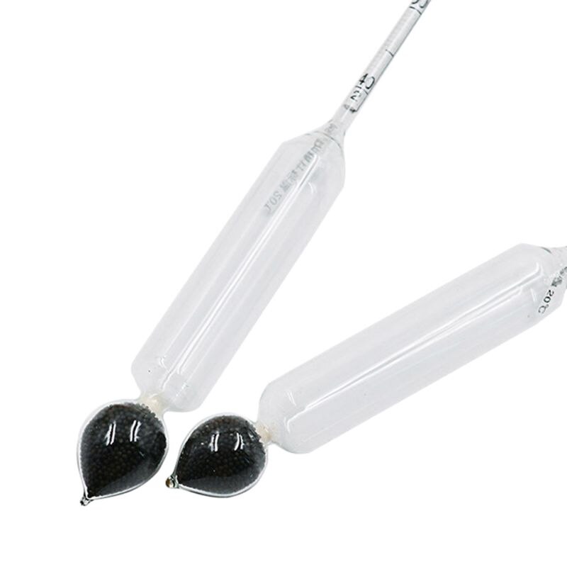 Medidor de Alcohol de 3 piezas, probador de hidrómetro de 0 a 100% con termómetro, Kit de estuche para instrumentos de vino