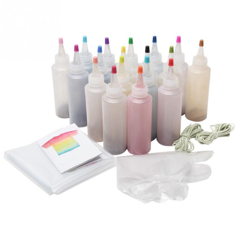 Fremstille håndværk permanent maling dekorere ikke giftigt tilbehør tekstil fest forsyninger slipsfarve kit et trin stof kunst med handsker