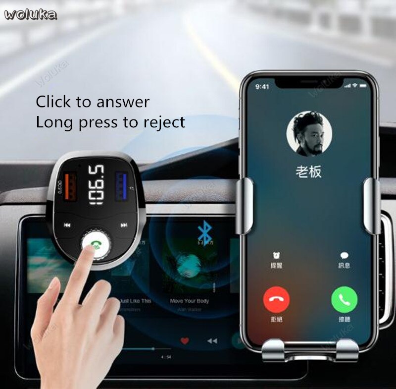 Car MP3 Multifunction Bluetooth Receiver Car Charger Cigarette Lighter Car Music U Disk Player CD50 Q04