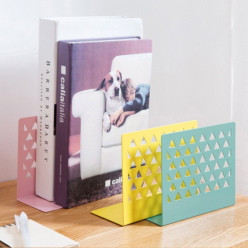 Metal Hollow Desktop Organizer Boekensteunen Boek Eindigt Ondersteuning Standhouder Plank Boekenrek Thuis Kantoorbenodigdheden