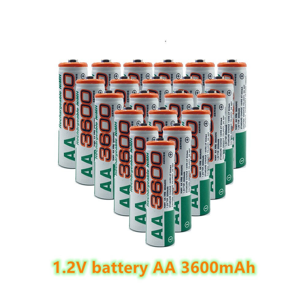 AA battery 100% MAH, 3600 V, NiMH, suitable for watch, mouse, computer 2, , 1.2