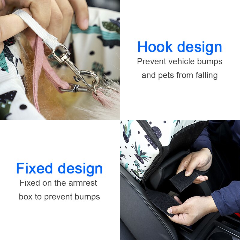 Asiento de coche portátil para perros y gatos pequeños, caja de seguridad con reposabrazos, Control Central, antideslizante