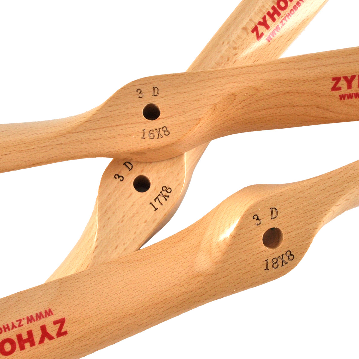 Hélice en bois haute efficacité 3D volant RC hélices d'avion à gaz 16x8 16x10 17x8 17x10 18x8 18x10 19X8 19X10 20X8 20X10 23x8